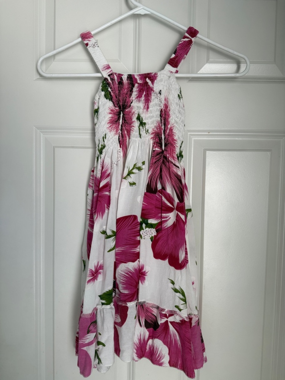 India Boutique White & Pink Floral Smocked Sundress